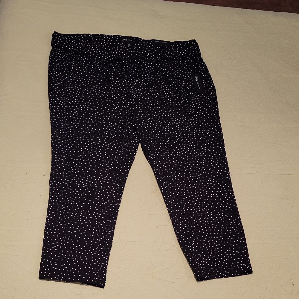 Womens JNY Black and White Polka Dot Pants